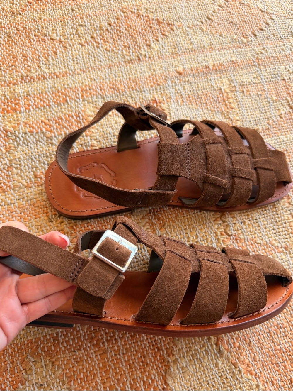 Grenson Quincy Suede Leather Sandals Men’s 7-8 - Picture 11 of 12